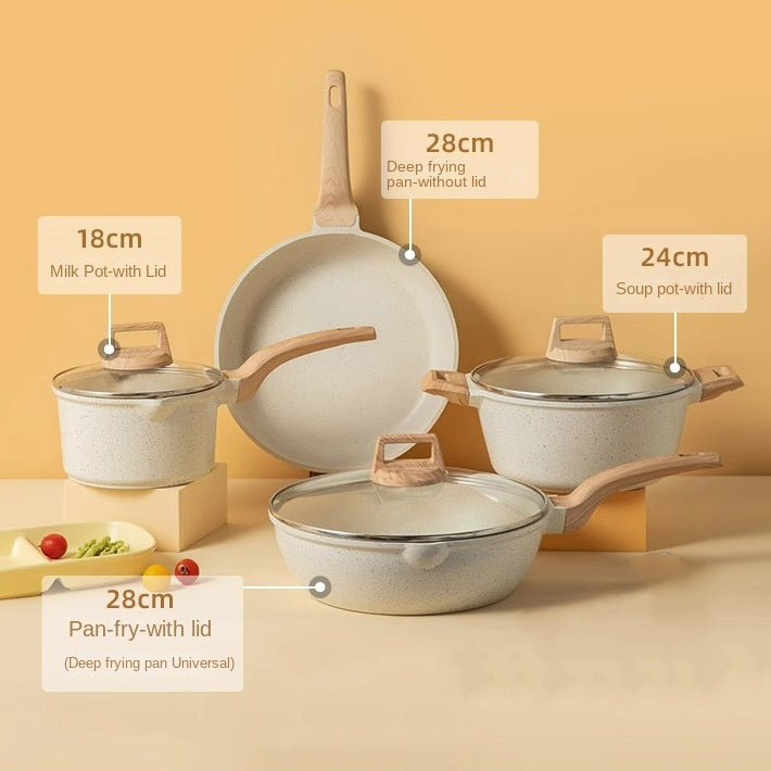10-Piece Non-Stick Medical Stone Cookware Set – Marble Granite Coating Pots and Pans Including Soup Pot and Frying Pan