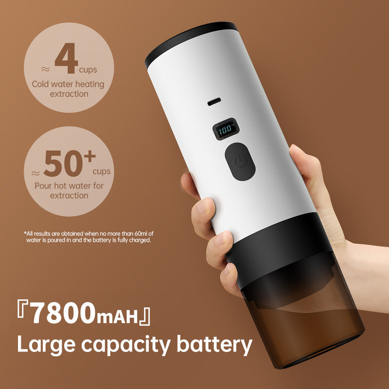 Portable 3-in-1 Wireless Espresso Maker – 7800mAh Battery, Compatible with Capsules and Ground Coffee