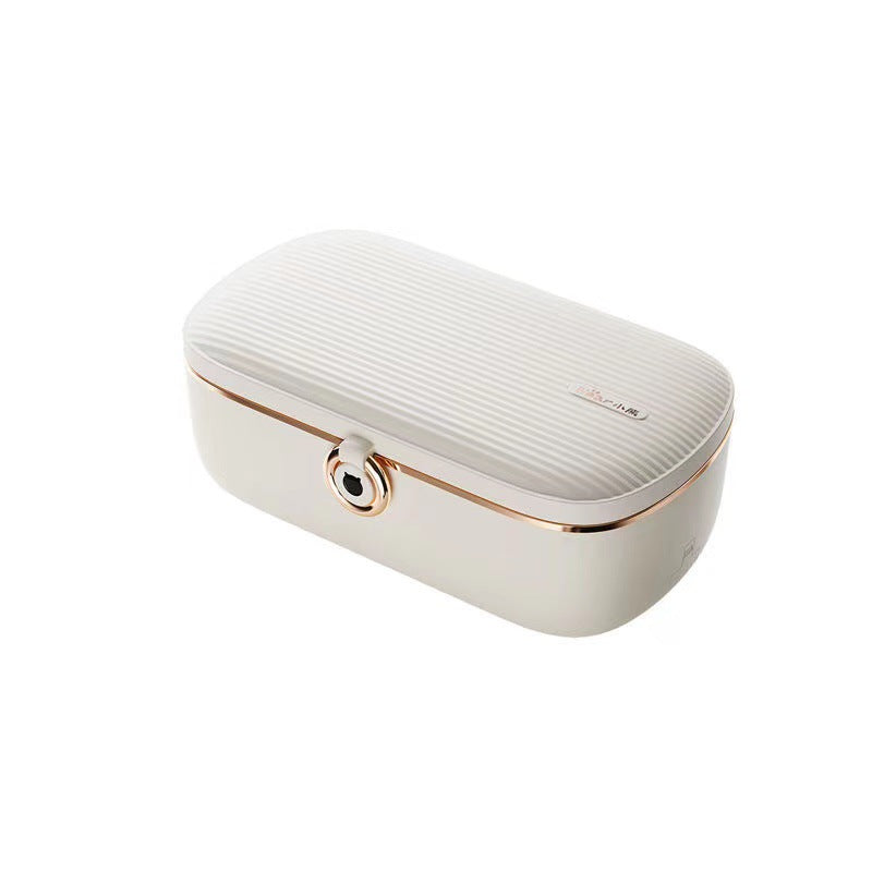 Portable Electric Lunch Box – Waterless Food Warmer with 3-Tier Stainless Steel Container, 700ml, 12V/24V/110V Plug-in