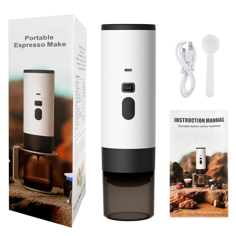 Portable 3-in-1 Wireless Espresso Maker – 7800mAh Battery, Compatible with Capsules and Ground Coffee