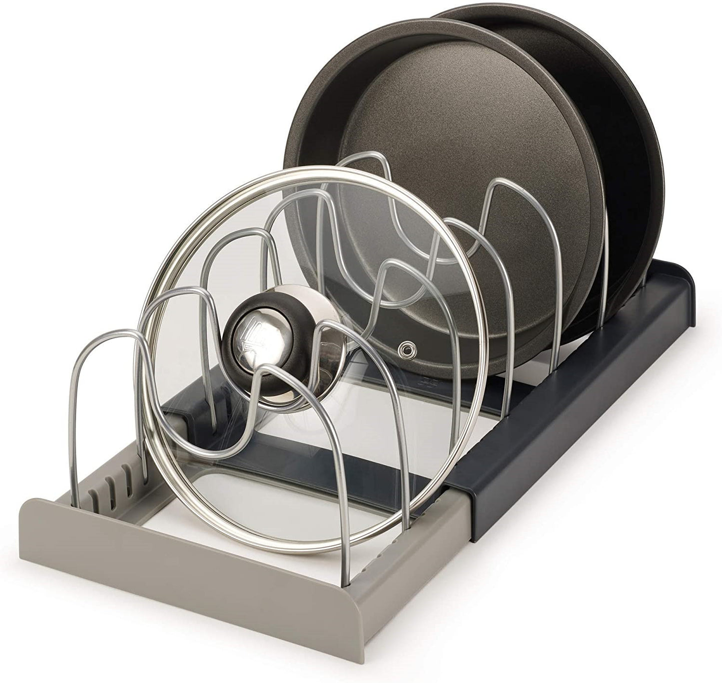 Telescopic Adjustable Kitchen Storage Rack – Pot Lid Organizer and Utensil Holder, 16–24 inches