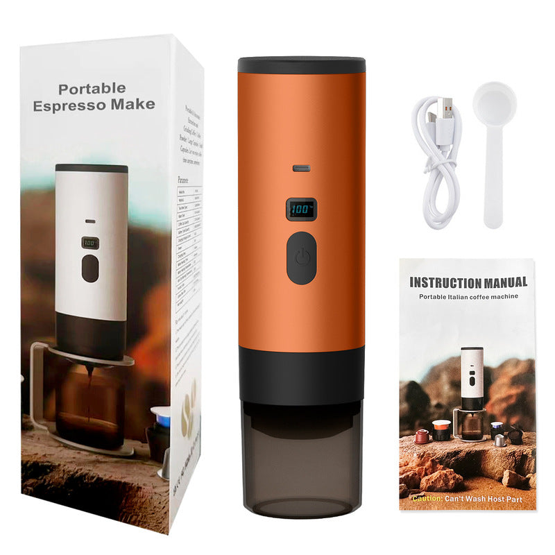 Portable 3-in-1 Wireless Espresso Maker – 7800mAh Battery, Compatible with Capsules and Ground Coffee