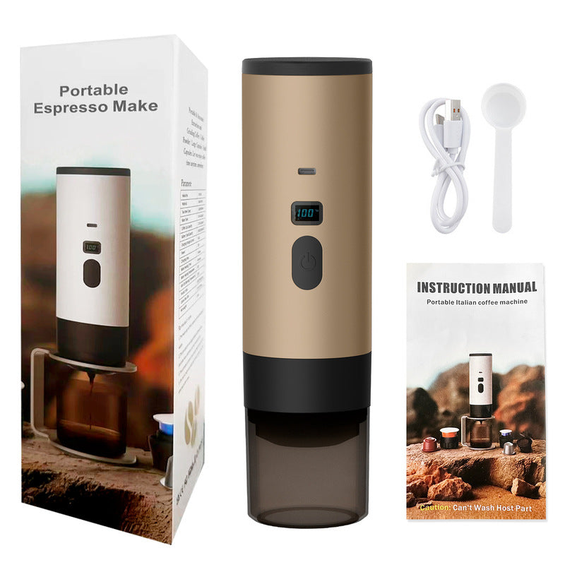 Portable 3-in-1 Wireless Espresso Maker – 7800mAh Battery, Compatible with Capsules and Ground Coffee