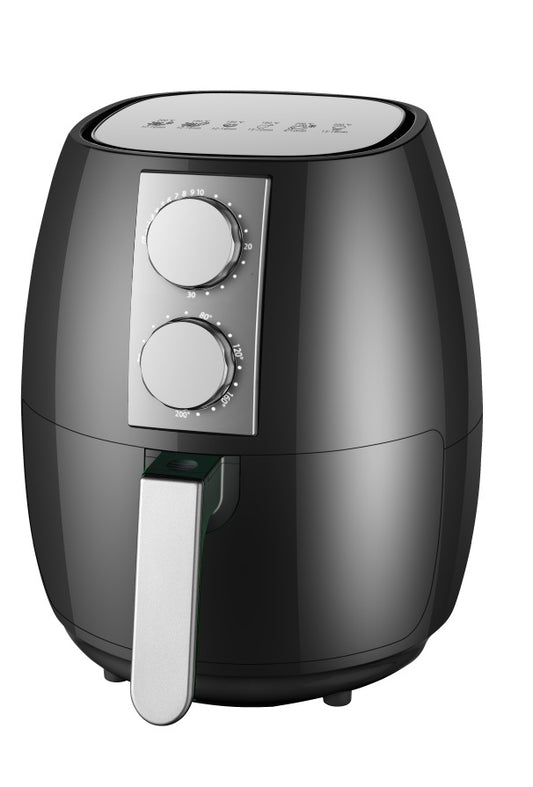 5L Smart Visual Air Fryer – Electromechanical Air Fryer Oven with HD Window and 8 Presets, 1700W, Black