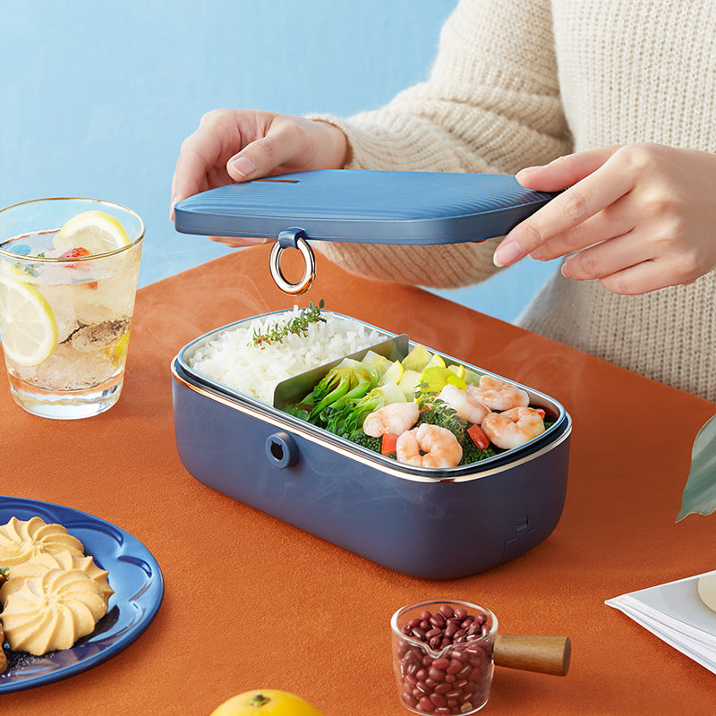 Portable Electric Lunch Box – Waterless Food Warmer with 3-Tier Stainless Steel Container, 700ml, 12V/24V/110V Plug-in