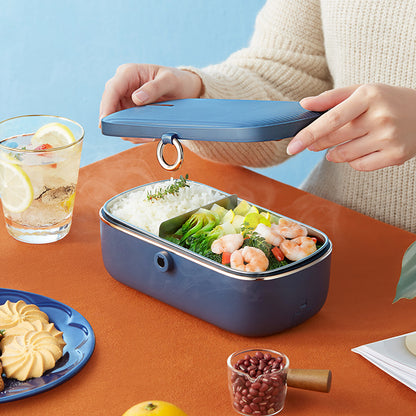 Portable Electric Lunch Box – Waterless Food Warmer with 3-Tier Stainless Steel Container, 700ml, 12V/24V/110V Plug-in