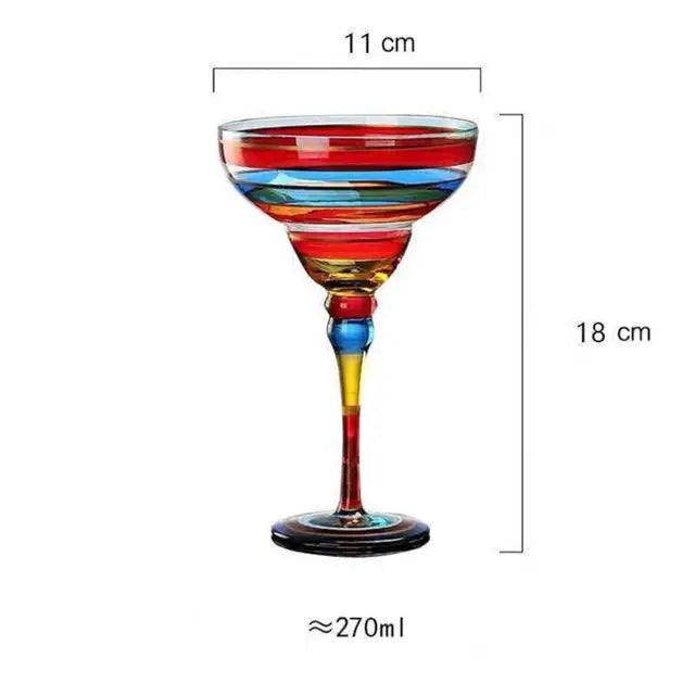 Colorful Wine Glasses Set – 4-Piece Cocktail and Champagne Goblets, Assorted Colors