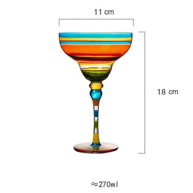Colorful Wine Glasses Set – 4-Piece Cocktail and Champagne Goblets, Assorted Colors