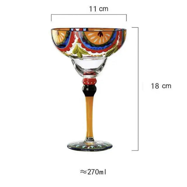 Colorful Wine Glasses Set – 4-Piece Cocktail and Champagne Goblets, Assorted Colors