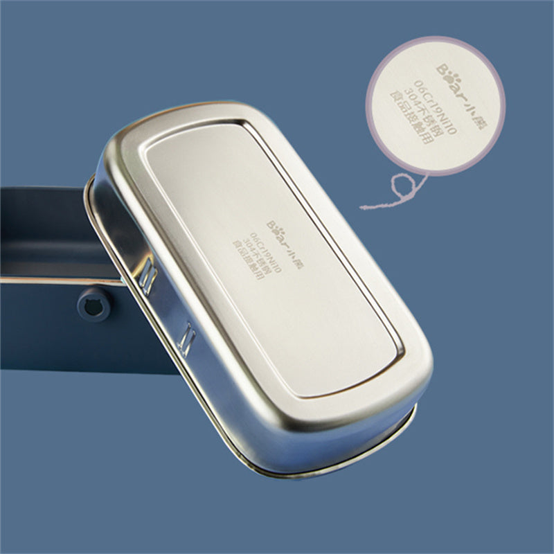 Portable Electric Lunch Box – Waterless Food Warmer with 3-Tier Stainless Steel Container, 700ml, 12V/24V/110V Plug-in