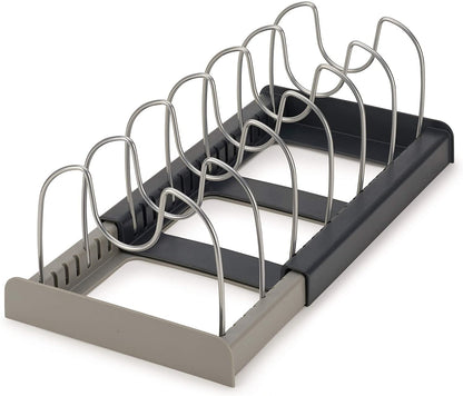 Telescopic Adjustable Kitchen Storage Rack – Pot Lid Organizer and Utensil Holder, 16–24 inches